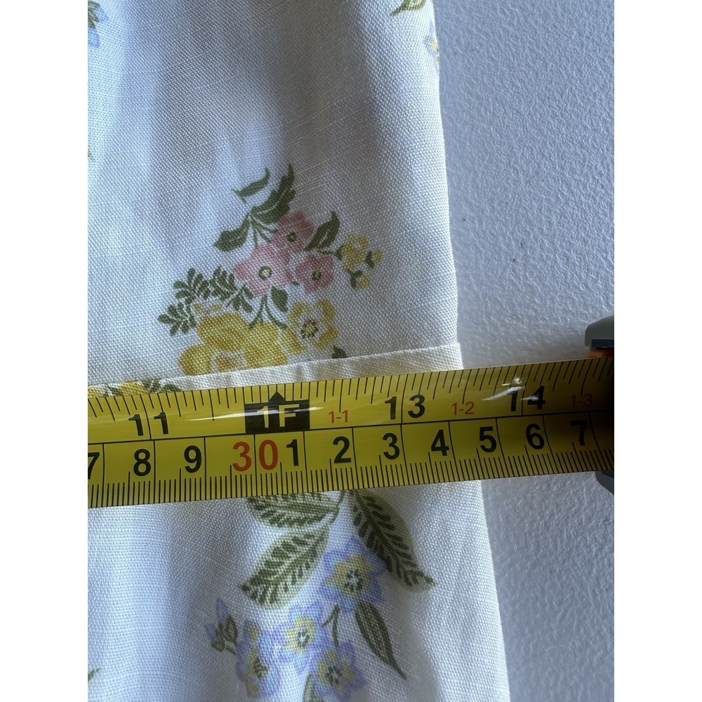 Zara Women's Small Midi Dress Printed Floral Sleeveless Ecru Linen Blend EUC - Picture 7 of 14